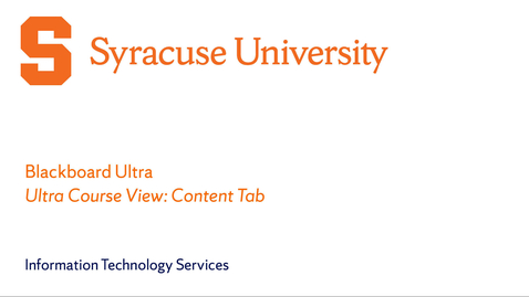 Thumbnail for Content Tab | Navigation Overview | Blackboard