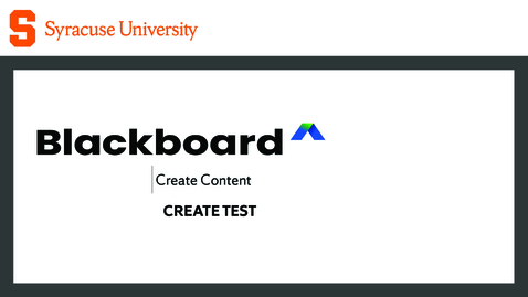 Thumbnail for Create Test | Blackboard Timed Test