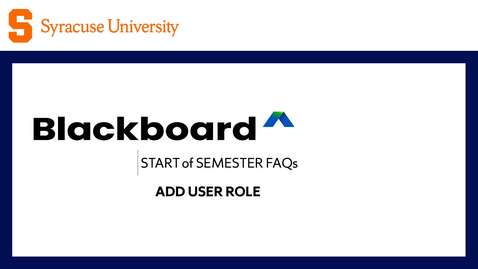 Thumbnail for Add User Role | Blackboard