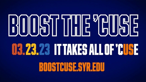 Thumbnail for Boost the ’Cuse - Join Whitman on March 23, 2023