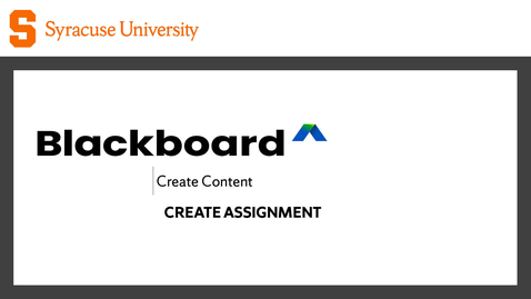 Thumbnail for Create Assignment | Blackboard