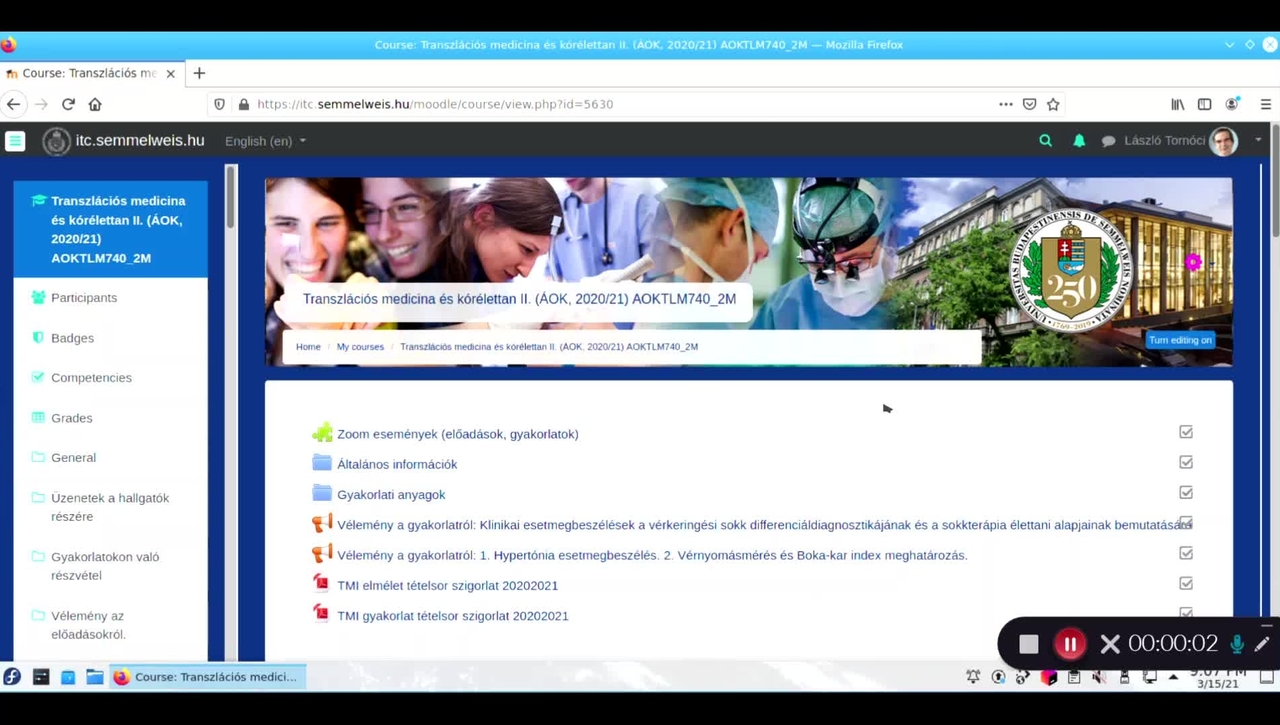 Zoom-felhőben levő felvétel átvitele a Kalturába