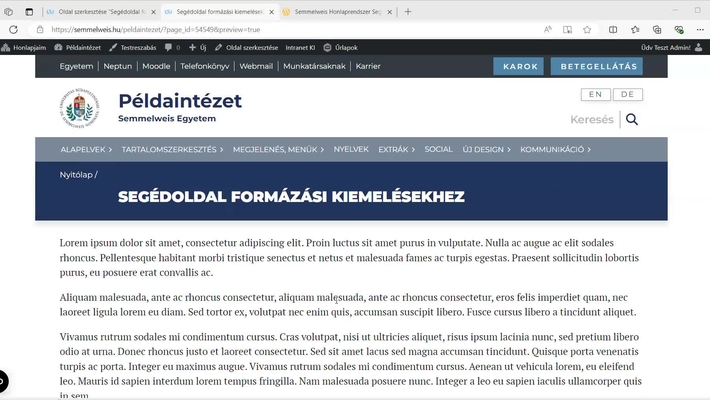 WordPress útmutató: formázási kiemelések