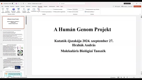 Thumbnail for A Humán Genom Projekt; Kutatók éjszakája előadás, 2024. szeptember 27