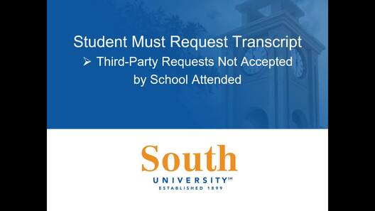 Student Must Request Transcript