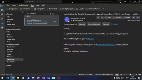 Thumbnail for PRW Line Managers Manager Approval from Email to Webclient