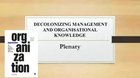 Thumbnail for entry Decolonisation Management &amp; Organisational Knowledge