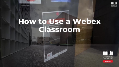 Thumbnail for How to Use a Webex Classroom