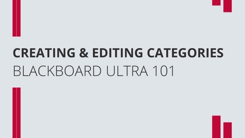Thumbnail for Creating Categories in Ultra