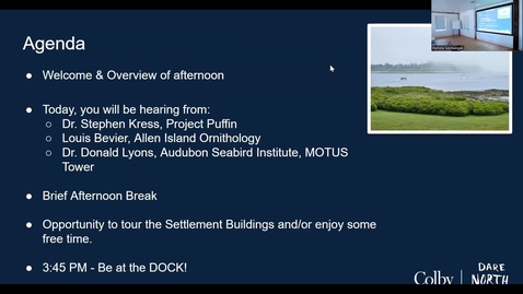 Thumbnail for entry Island Campus Series-Project Puffin, Allen Island Birds, and the MOTUS Tower-August 19, 2023