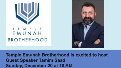 Thumbnail for entry Tamim Saad - Brotherhood Speaker Series (20 December 2020)