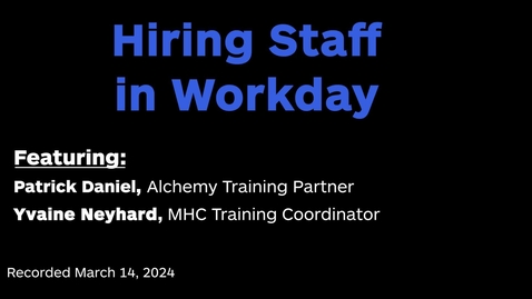 Thumbnail for entry Hiring Staff