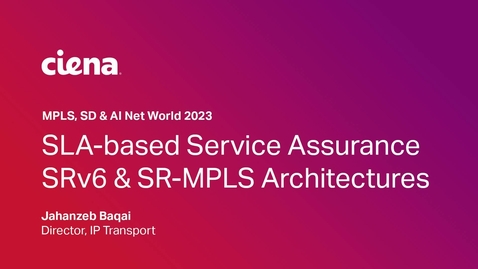Thumbnail for SLA-based Service Assurance for SRv6 and SR-MPLS Architectures