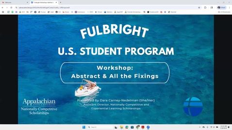 Thumbnail for Fulbright Workshop: Application Abstract &amp; All the Fixings