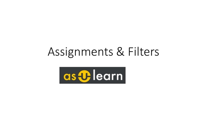Assignments and Filters