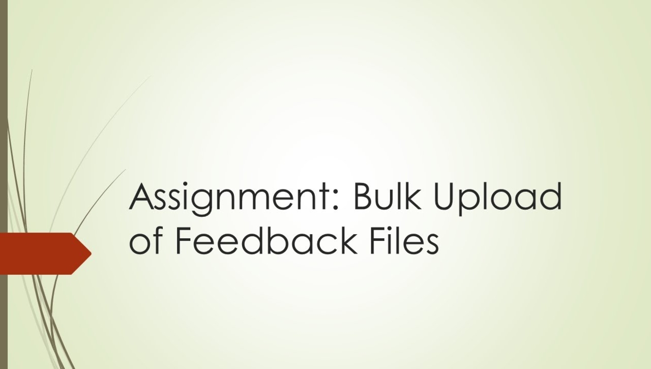 Bulk Upload of Assignment Feedback Files