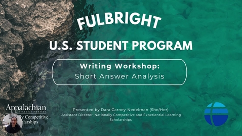 Thumbnail for Fulbright Writing Workshop: Short Answer Analysis