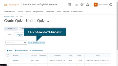Thumbnail for Enter and Submit Quiz for Learner