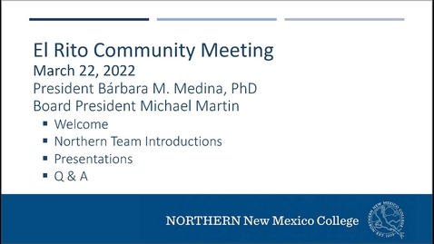 Thumbnail for entry El Rito Community Meeting 3 22 22