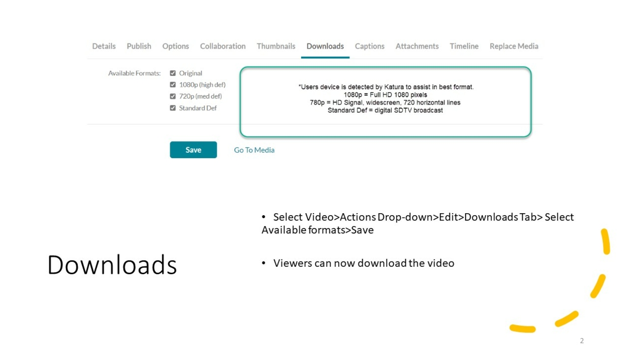 Kaltura Allow Download of Video