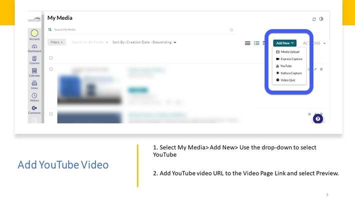 Kaltura adding Youtube video Micro