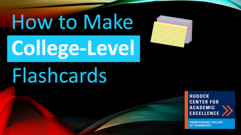 Thumbnail for How to Make College-Level Flashcards