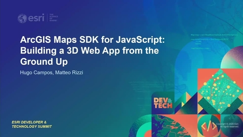 Thumbnail for ArcGIS Maps SDK for JavaScript: Building a 3D Web App from the Ground Up