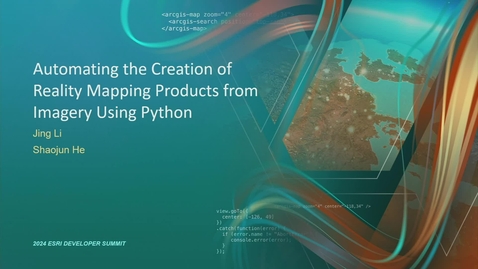 Thumbnail for Automating the Creation of Reality Mapping Products from Imagery Using Python