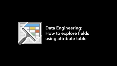 Thumbnail for entry Data Engineering: How to explore fields using attribute table