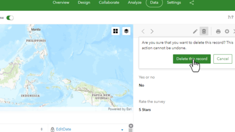 Thumbnail for entry Delete Survey Records on the ArcGIS Survey123 Website