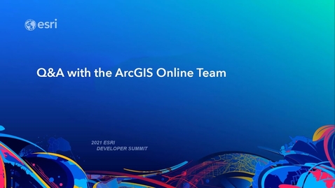 Thumbnail for Q&amp;A with the ArcGIS Online Team