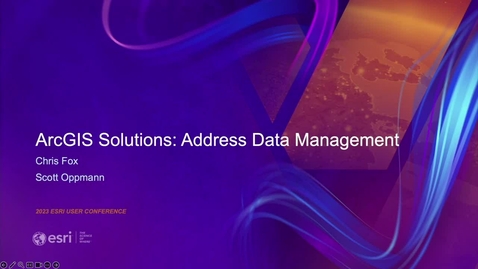 Thumbnail for entry ArcGIS Solutions: Address Data Management