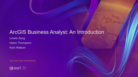 Thumbnail for ArcGIS Business Analyst: An Introduction