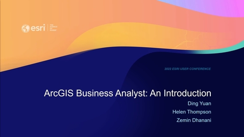 Thumbnail for ArcGIS Business Analyst: An Introduction