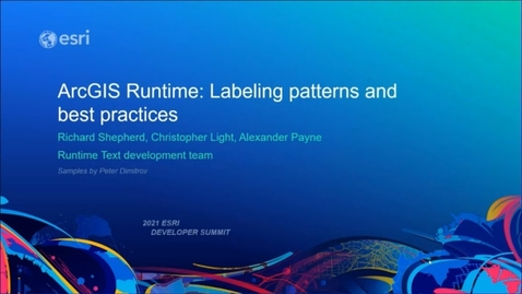 Thumbnail for ArcGIS Runtime: Labeling Patterns and Best Practices