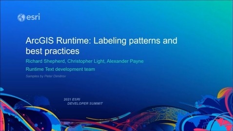 Thumbnail for entry ArcGIS Runtime: Labeling Patterns and Best Practices