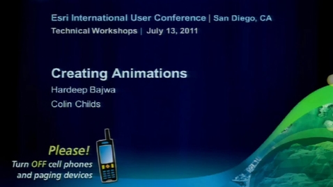 Thumbnail for Esri 2011 UC Tech Session: Creating Animations