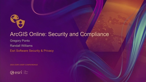 Thumbnail for entry ArcGIS Online: Compliance and Security