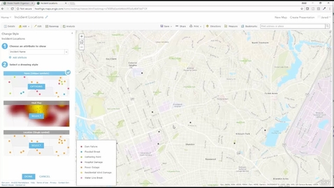Thumbnail for entry Mapping Incident Locations from a CSV file in a Web Map