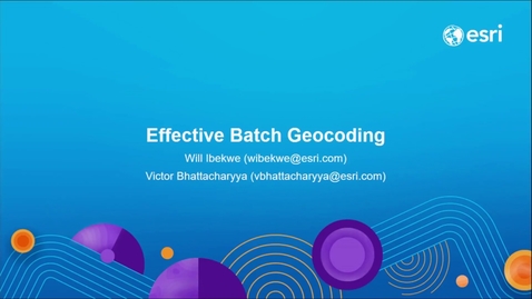 Thumbnail for entry Effective Batch Geocoding