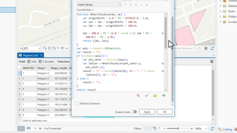 Thumbnail for Calculate Coordinates of Polygon Features Using Arcade in ArcGIS Pro