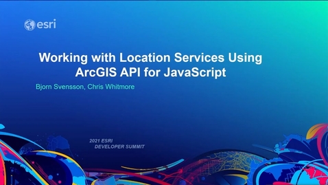 Thumbnail for entry Working with Location Services Using ArcGIS API for JavaScript