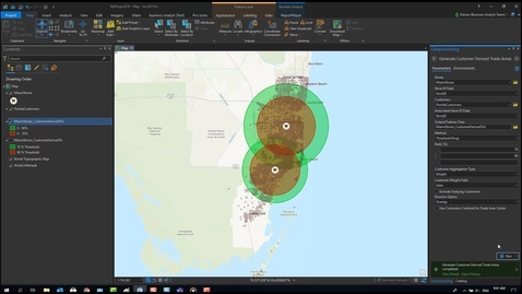 Thumbnail for entry Using Generate Customer Derived Trade Area Methods in ArcGIS Pro