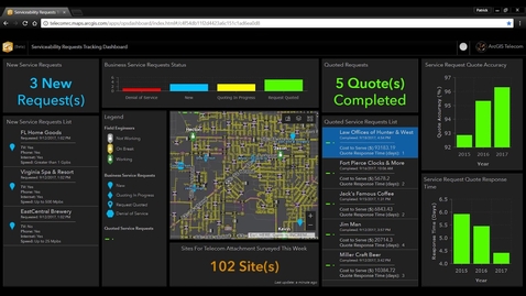 Thumbnail for Telecommunication Solution: Serviceability with ArcGIS (3 of 3) - Request Tracking