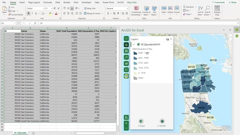 Thumbnail for ArcGIS for Excel: Enrich By Geography
