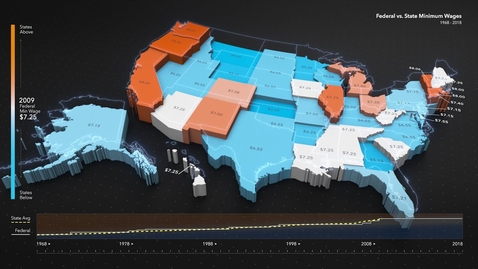 Thumbnail for entry Animated Maps: Federal vs State Minimum Wages