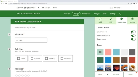 Thumbnail for ArcGIS Survey123: Style Your Survey for the Web with Custom Themes