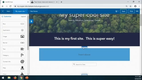 Thumbnail for Creating Sites and Sharing Data with ArcGIS Hub Basic