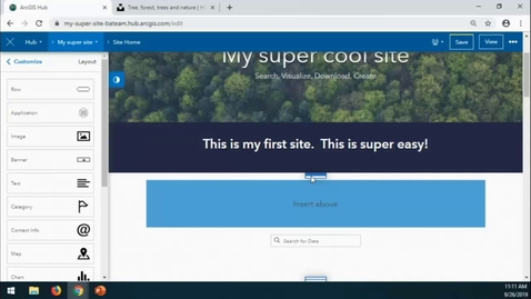 Thumbnail for entry Creating Sites and Sharing Data with ArcGIS Hub Basic
