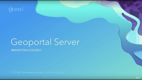 Thumbnail for Esri's Open Source GeoPortal Server: Building Discovery Solutions